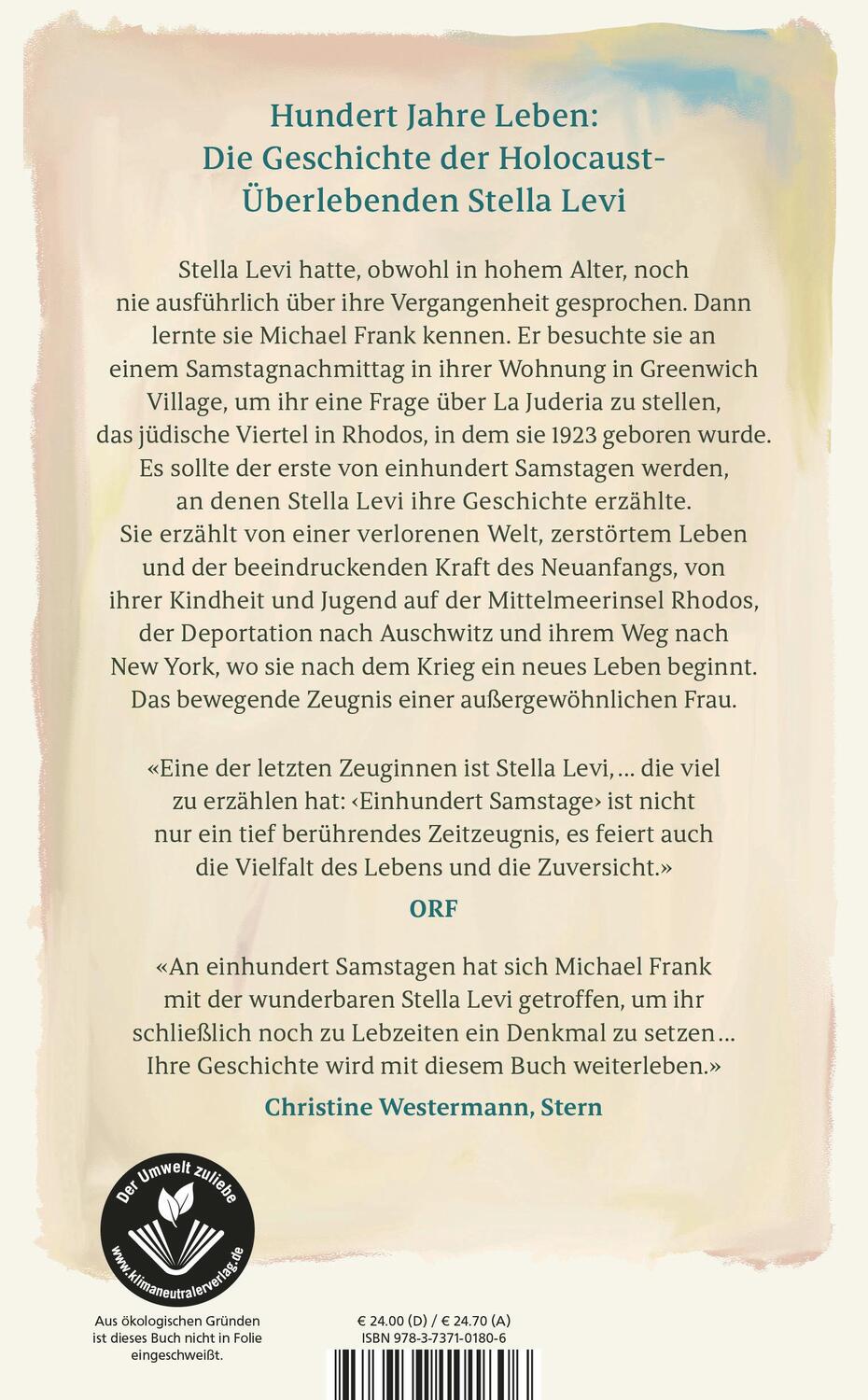 Rückseite: 9783737101806 | Einhundert Samstage | Michael Frank | Buch | Deutsch | 2023