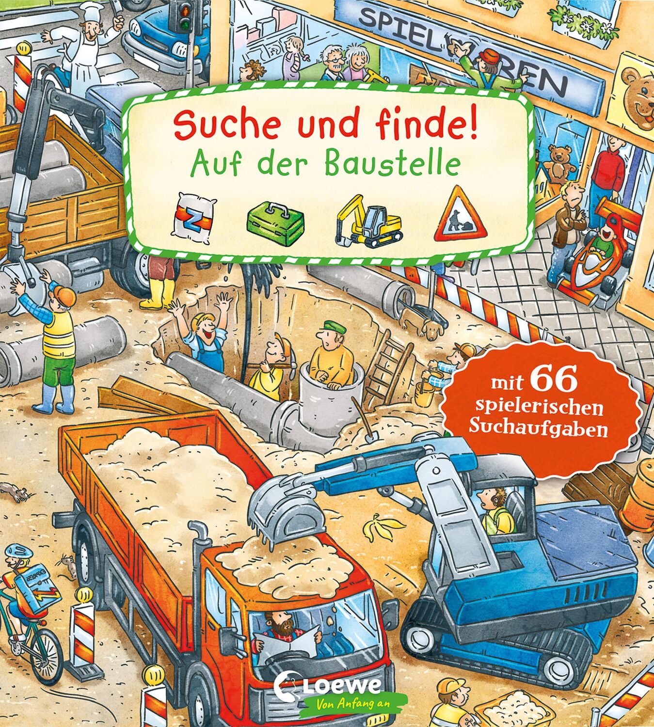 Cover: 9783743208247 | Suche und finde! - Auf der Baustelle | Loewe Wimmelbücher (u. a.)