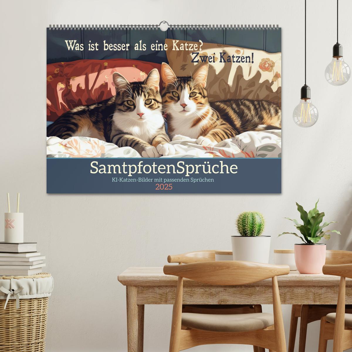 Bild: 9783383780325 | Samtpfotensprüche (Wandkalender 2025 DIN A2 quer), CALVENDO...