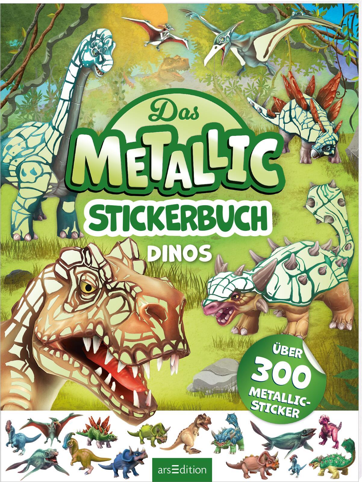 Cover: 9783845860602 | Das Metallic-Stickerbuch - Dinos | Über 300 Metallic-Sticker | Buch