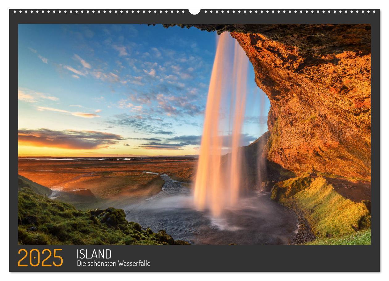 Cover: 9783435112425 | Island - Die schönsten Wasserfälle (Wandkalender 2025 DIN A2 quer),...