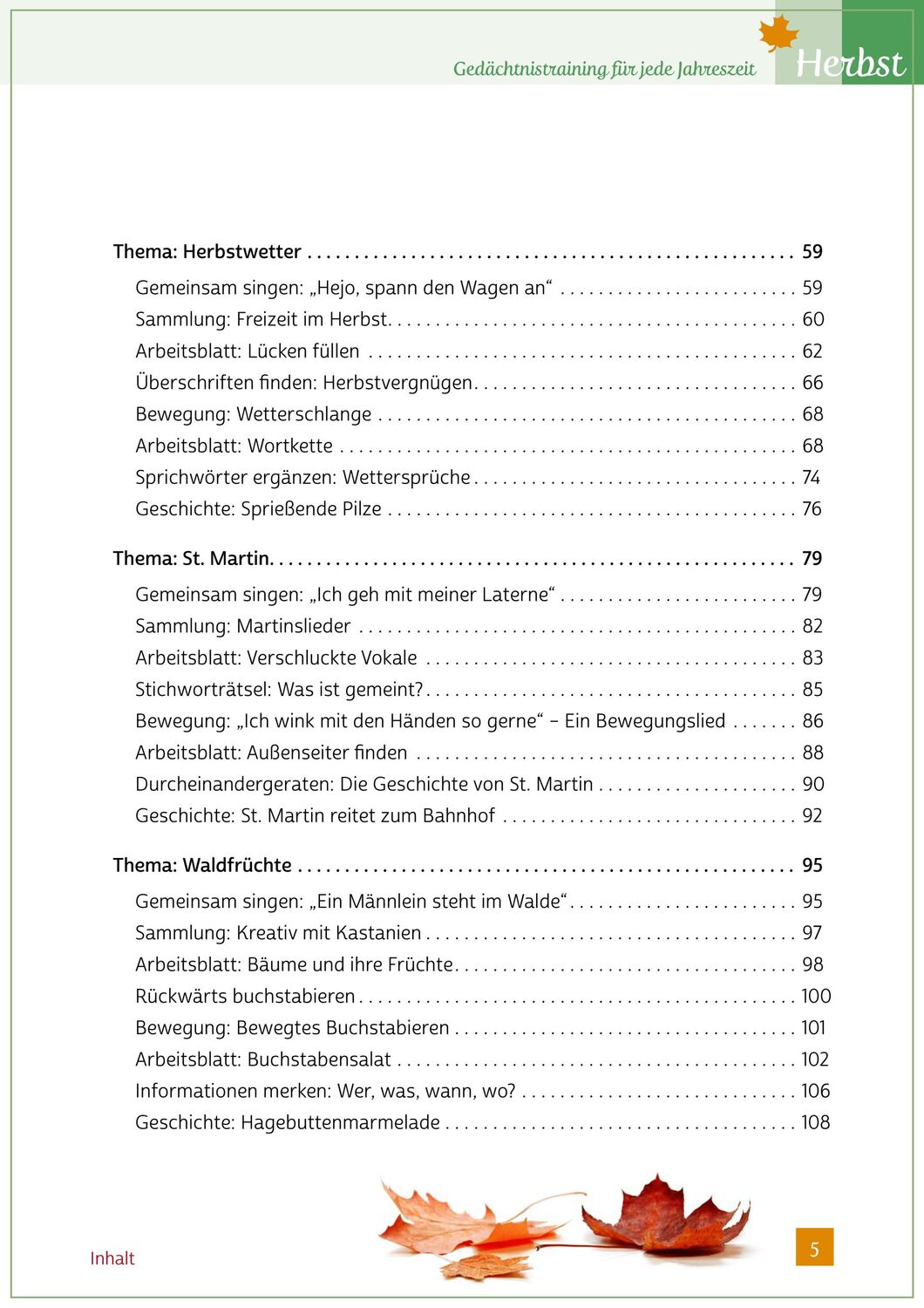 Bild: 9783944360249 | Gedächtnistraining für jede Jahreszeit - Herbst | Natali Mallek | Buch