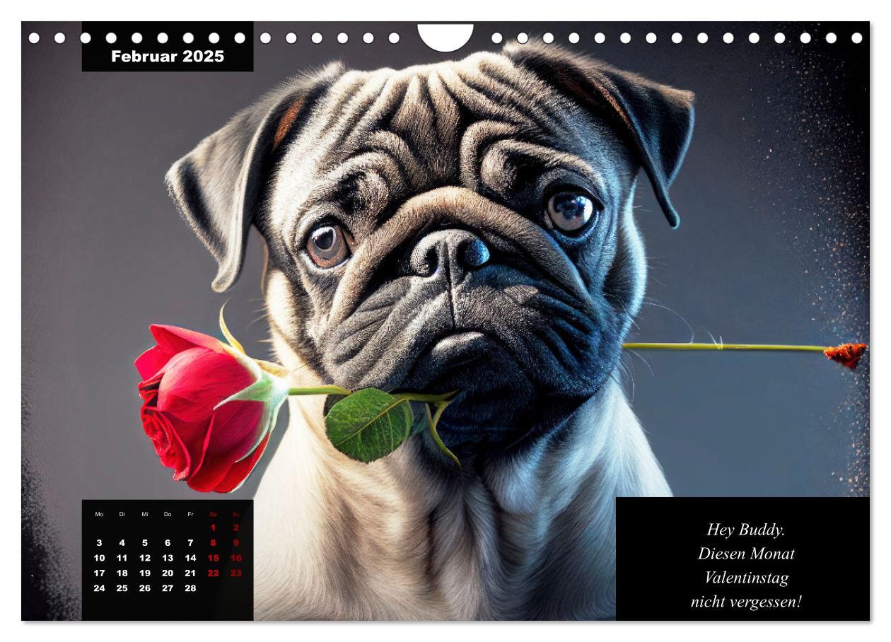 Bild: 9783383919053 | Der humoristische Mops-Kalender (Wandkalender 2025 DIN A4 quer),...