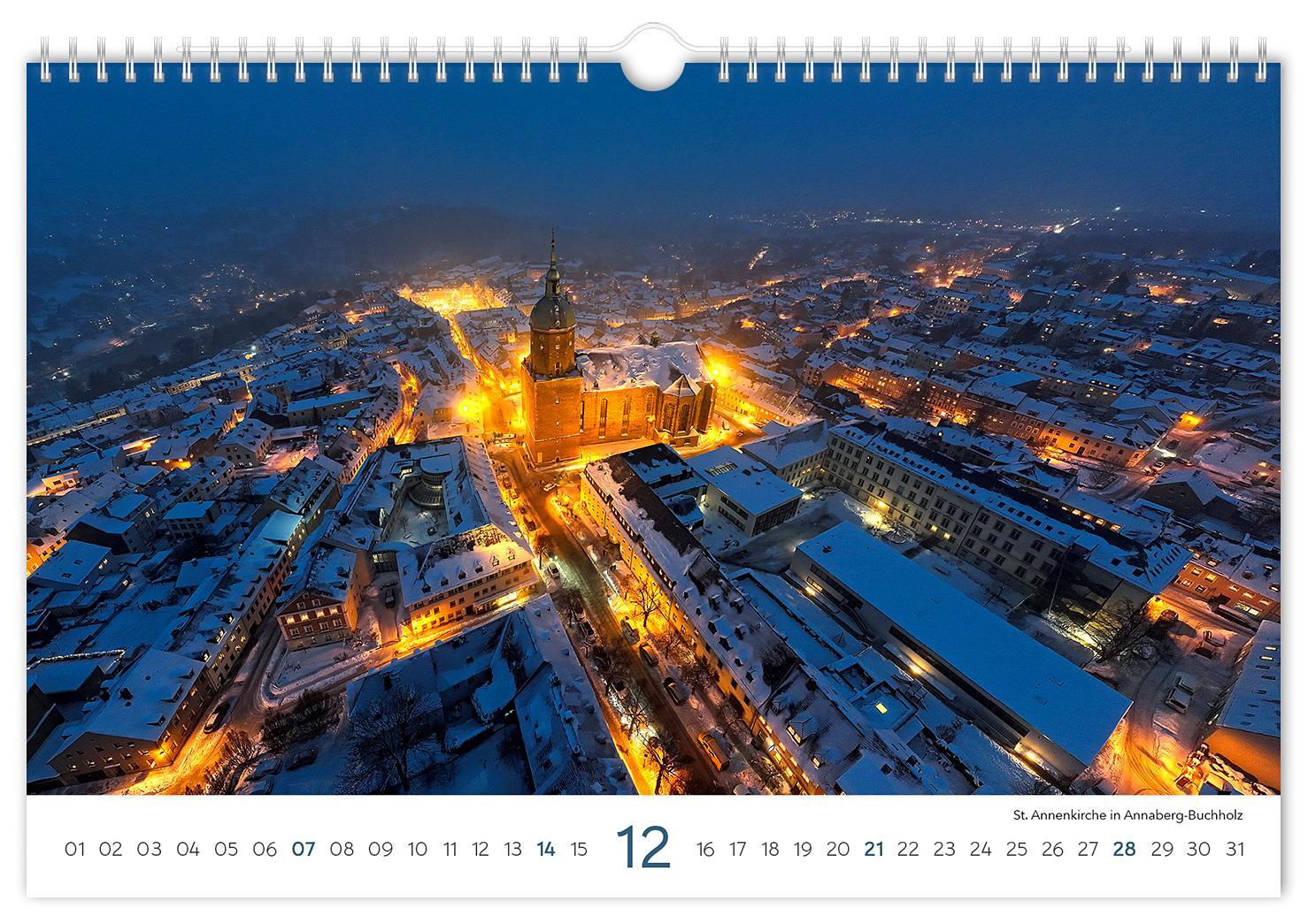 Bild: 9783910680692 | Kalender Sachsen 2025 | 30 x 20 cm weißes Kalendarium | Peter Schubert