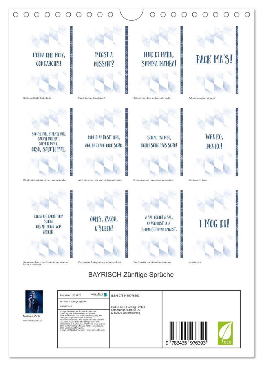 Bild: 9783435976393 | BAYRISCH Zünftige Sprüche (Wandkalender 2025 DIN A4 hoch), CALVENDO...