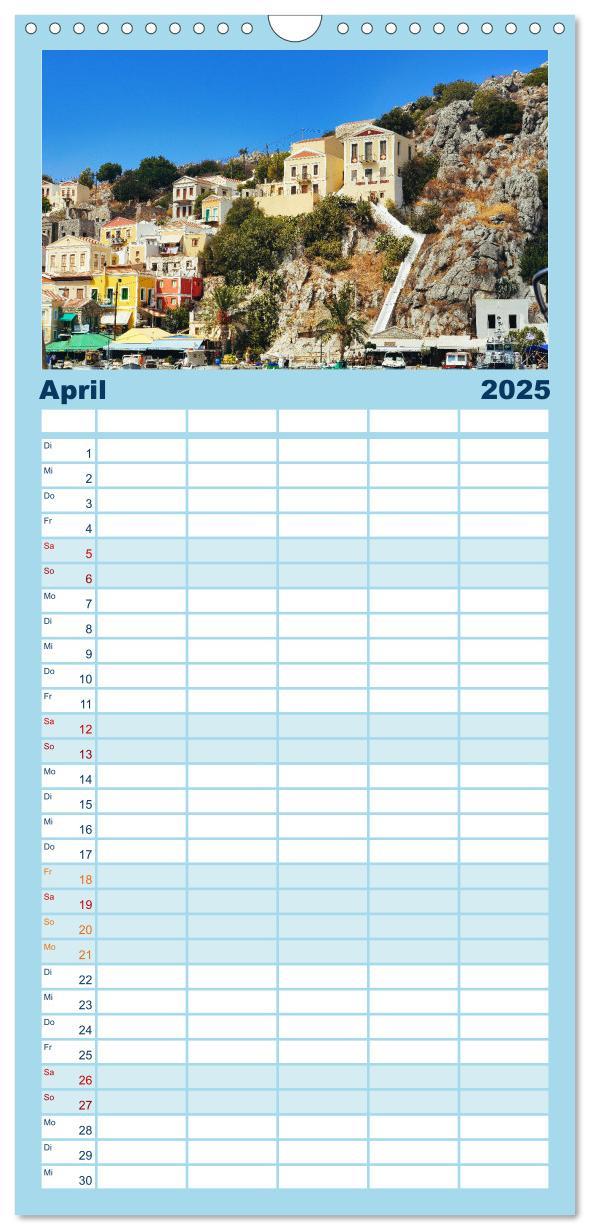 Bild: 9783457099537 | Familienplaner 2025 - Ein Tag auf Symi mit 5 Spalten (Wandkalender,...