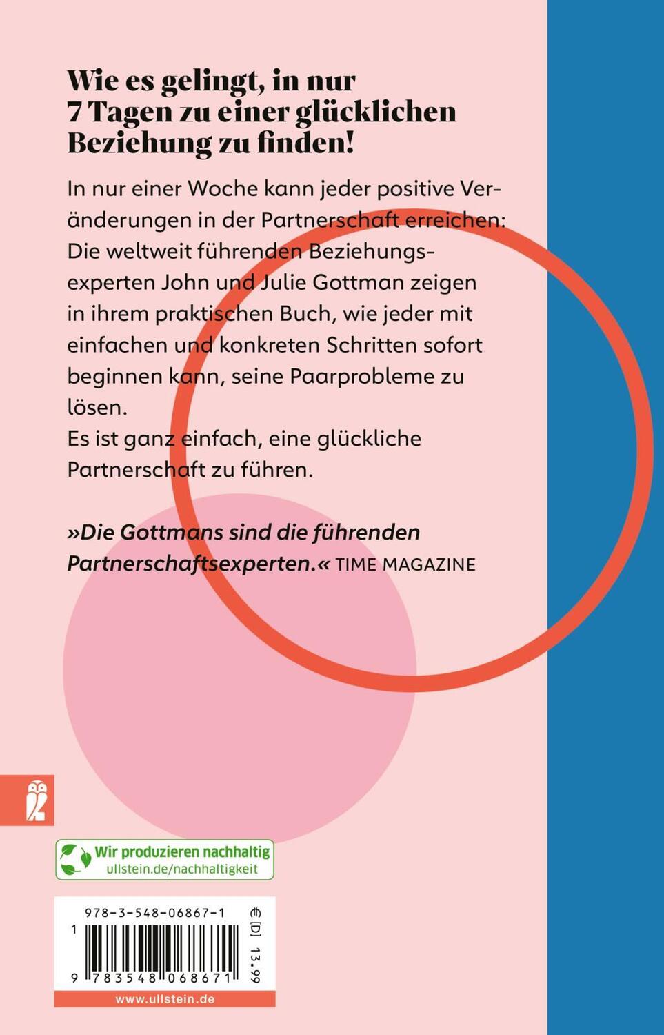 Rückseite: 9783548068671 | Das 7-Tage-Rezept für erfüllte Liebe | John M. Gottman (u. a.) | Buch