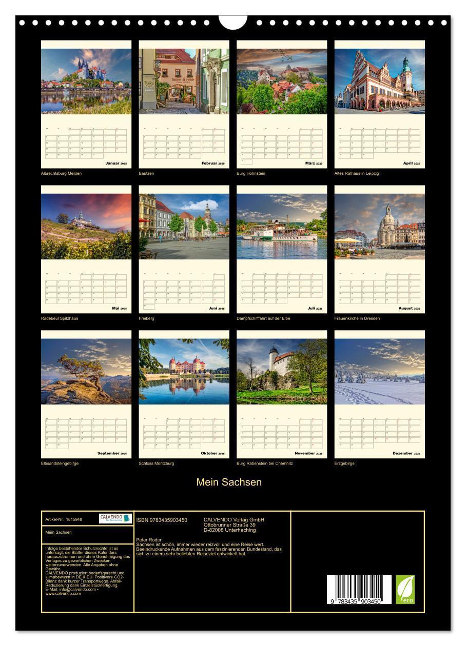 Bild: 9783435903450 | Mein Sachsen (Wandkalender 2025 DIN A3 hoch), CALVENDO Monatskalender