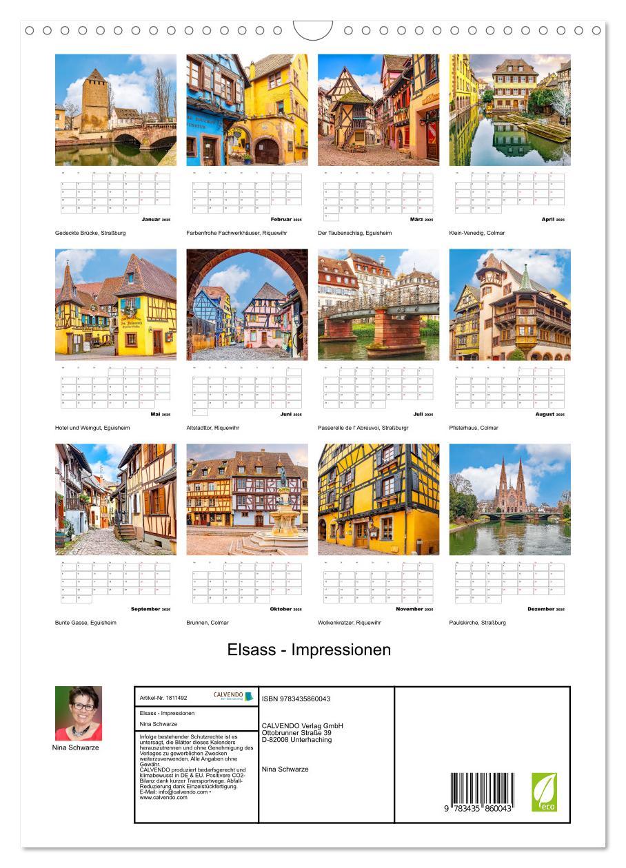 Bild: 9783435860043 | Elsass - Impressionen (Wandkalender 2025 DIN A3 hoch), CALVENDO...