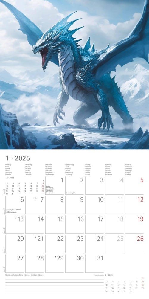 Bild: 4251732344320 | Alpha Edition - Drachen 2025 Broschürenkalender, 30x30cm, Kalender...