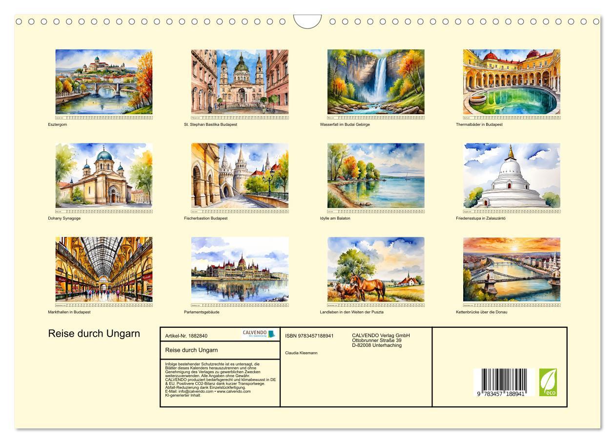 Bild: 9783457188941 | Reise durch Ungarn (Wandkalender 2025 DIN A3 quer), CALVENDO...