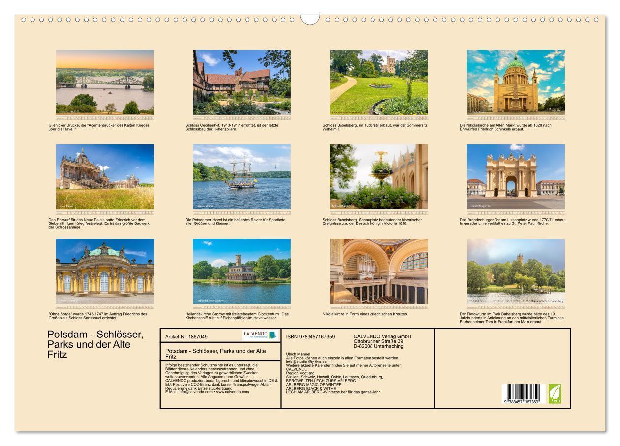 Bild: 9783457167359 | Potsdam - Schlösser, Parks und der Alte Fritz (Wandkalender 2025...