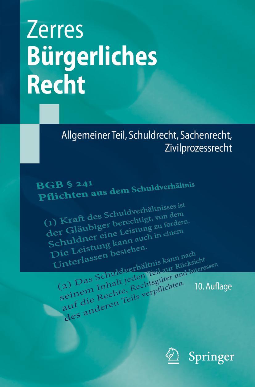 Cover: 9783662653319 | Bürgerliches Recht | Thomas Zerres | Taschenbuch | Springer-Lehrbuch