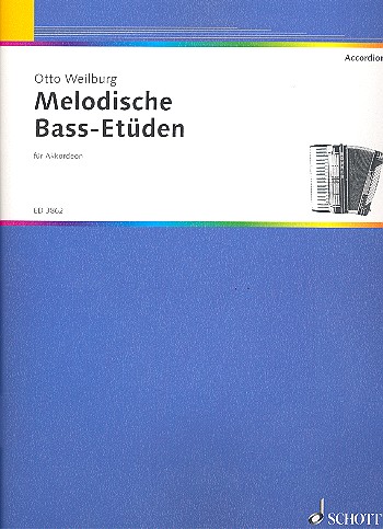 Cover: 9790001046466 | Melodische Bass-Etitüden für Akkordeon | Otto Weilburg | Broschüre