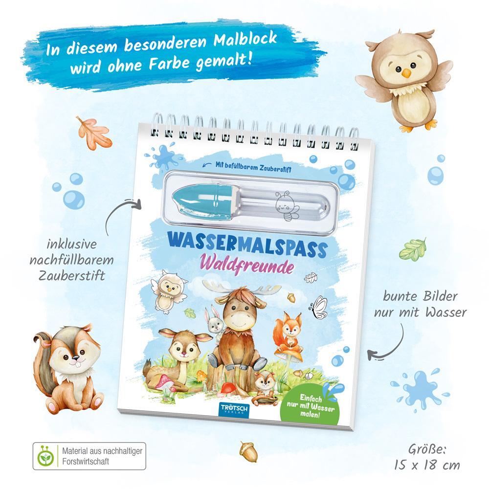 Bild: 9783988020994 | Trötsch Wassermalspaß mit Zauberstift Waldfreunde | Trötsch Verlag