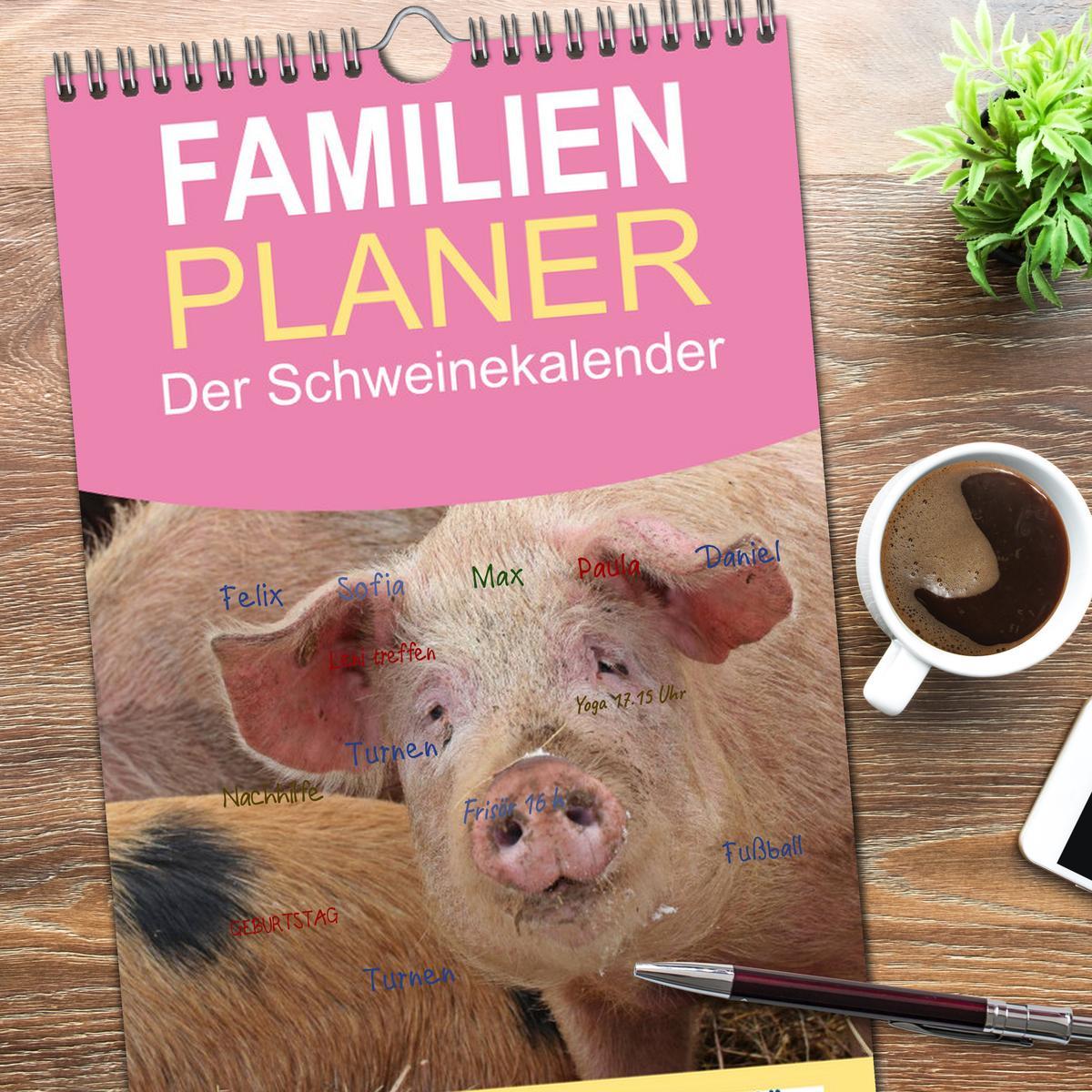 Bild: 9783457116715 | Familienplaner 2025 - Der Schweinekalender mit 5 Spalten...