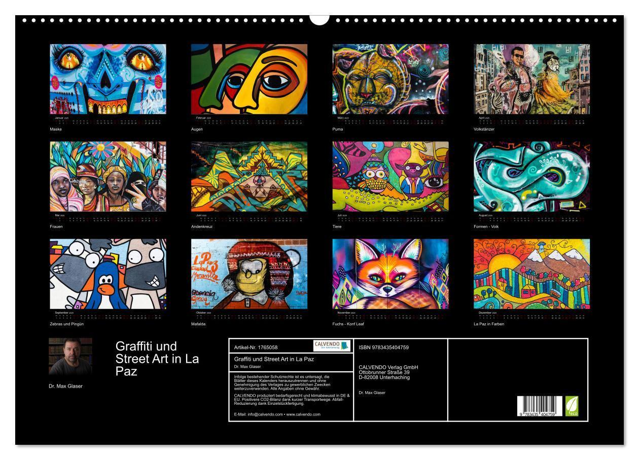 Bild: 9783435404759 | Graffiti und Street Art in La Paz (Wandkalender 2025 DIN A2 quer),...