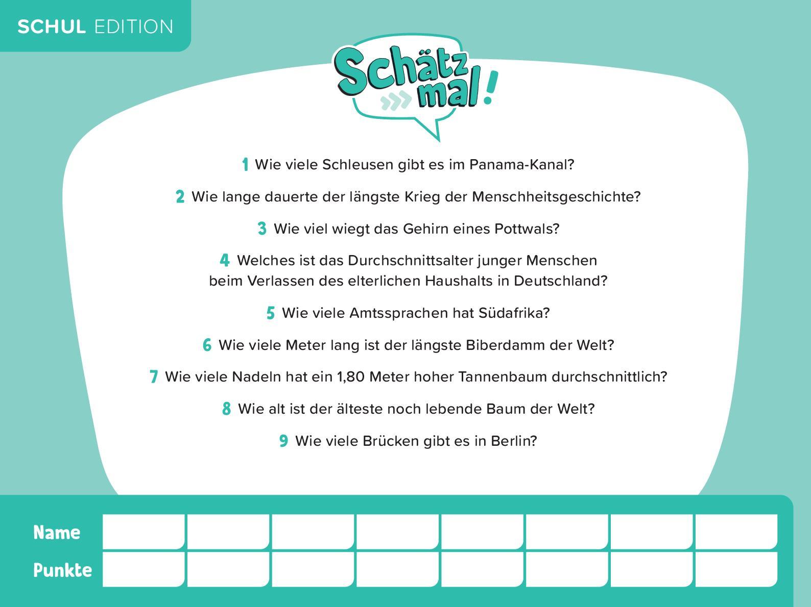 Bild: 9783989760356 | Schätz mal! Schul Edition | Taschenbuch | 96 S. | Deutsch | 2025