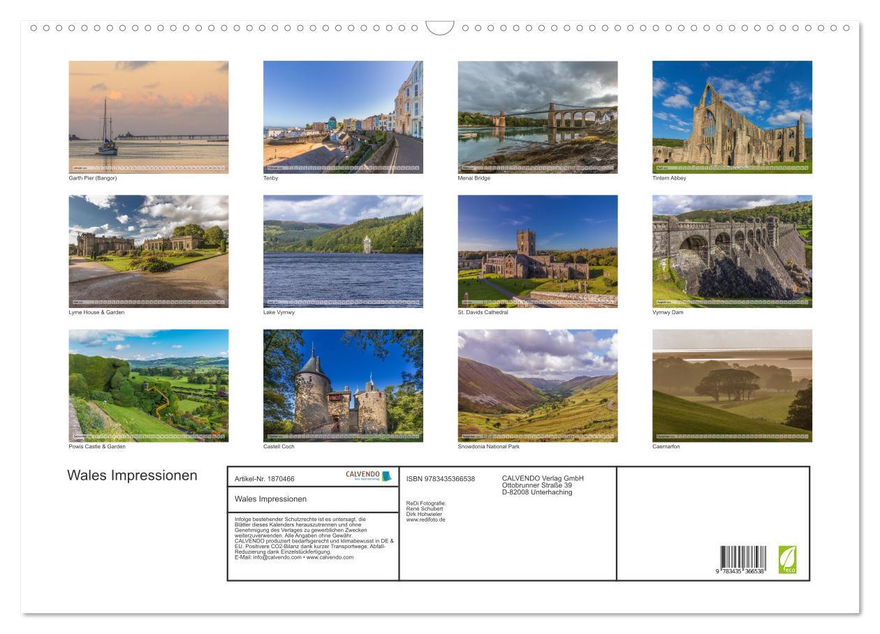 Bild: 9783435366538 | Wales Impressionen (Wandkalender 2025 DIN A2 quer), CALVENDO...