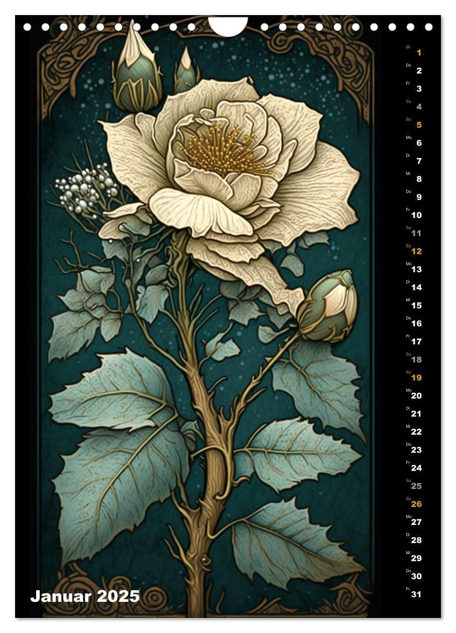 Bild: 9783435869435 | Jugendstil Blumen (Wandkalender 2025 DIN A4 hoch), CALVENDO...