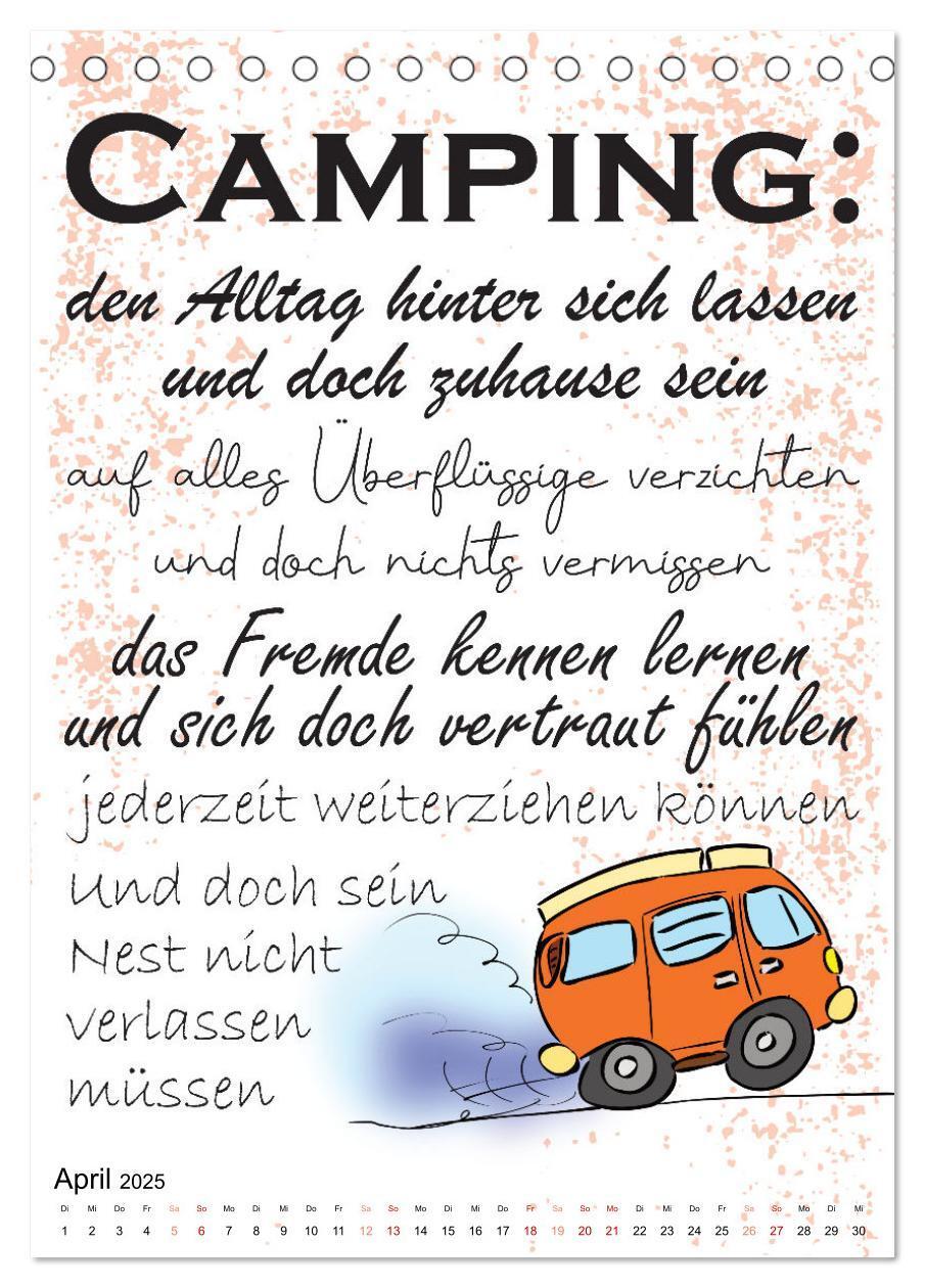 Bild: 9783435884001 | CampingSprüche (Tischkalender 2025 DIN A5 hoch), CALVENDO...