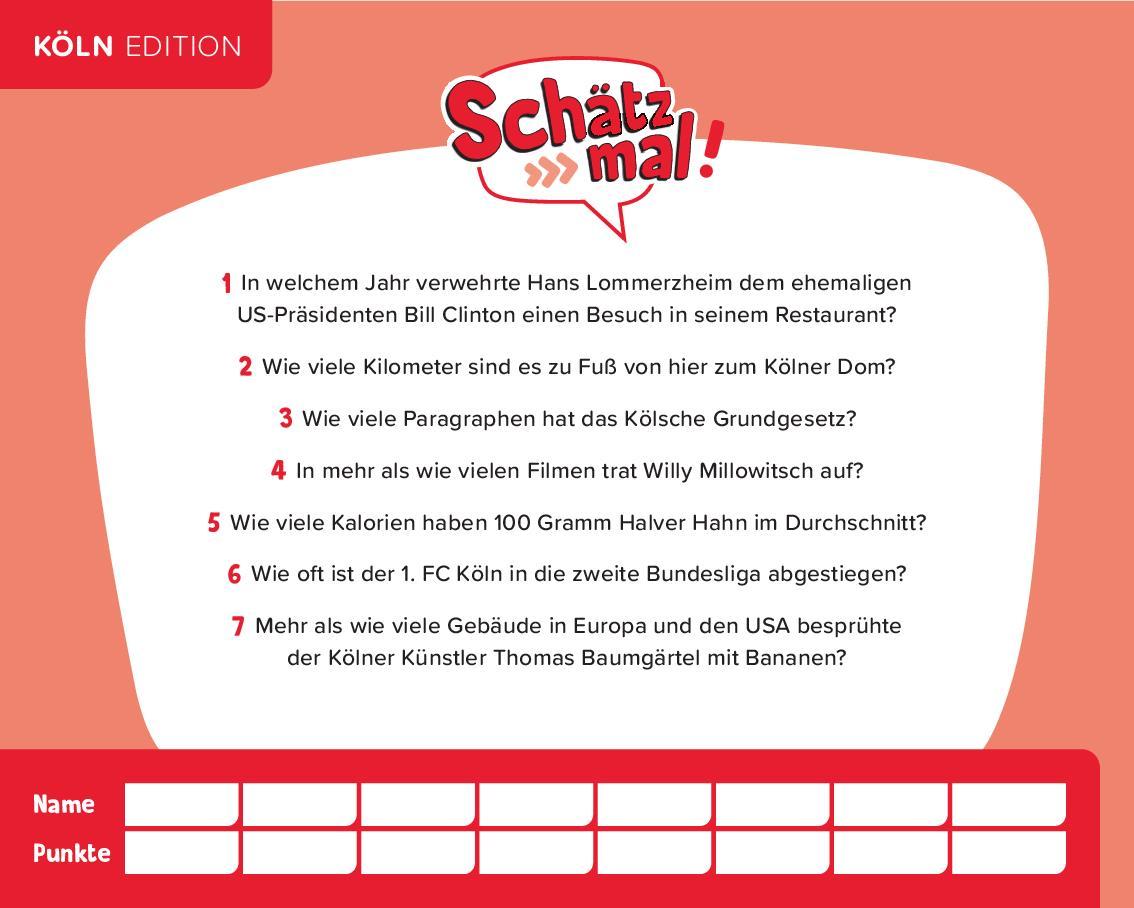 Bild: 9783989760363 | Schätz mal! Köln Edition | Taschenbuch | 64 S. | Deutsch | 2024