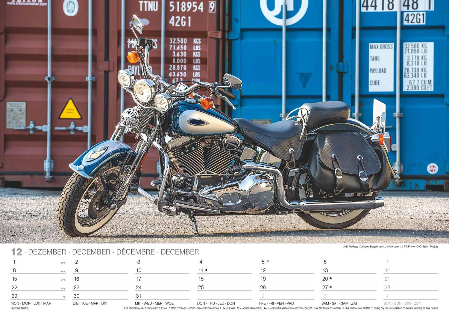 Bild: 4002725994240 | Harleys 2025 - Wand-Kalender - 42x29,7 - Motorrad | Wandkalender A3