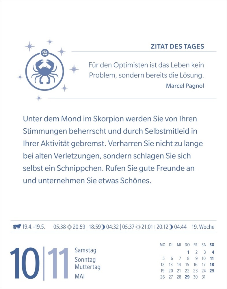 Bild: 9783840033704 | Krebs Sternzeichenkalender 2025 - Tagesabreißkalender - Ihr...