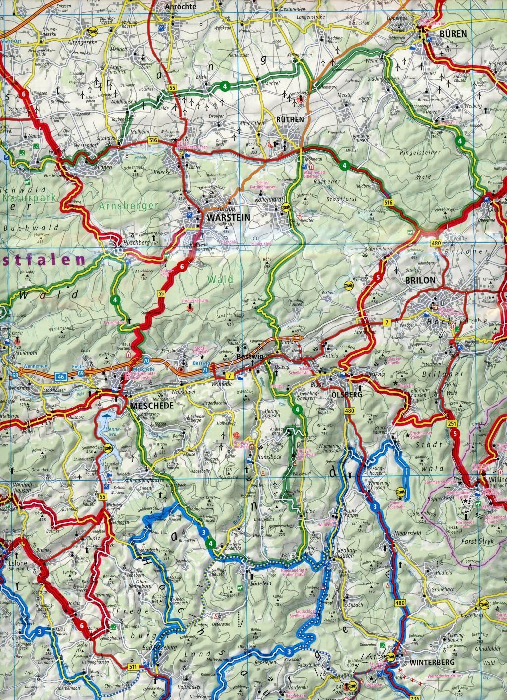 Bild: 9783747302521 | Motorradkarte Sauerland 1:150 000 | (Land-)Karte | Motorradkarte/MK