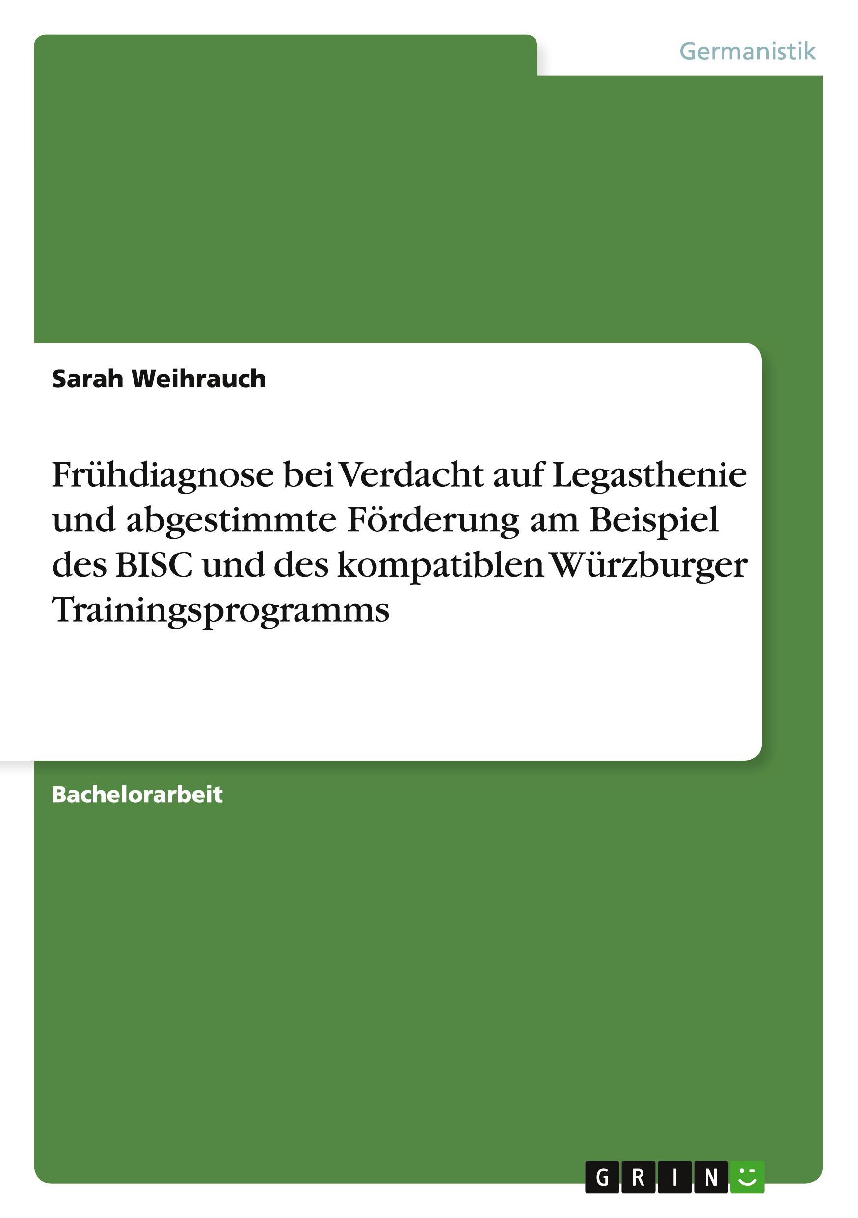 Cover: 9783640721573 | Frühdiagnose bei Verdacht auf Legasthenie und abgestimmte Förderung...