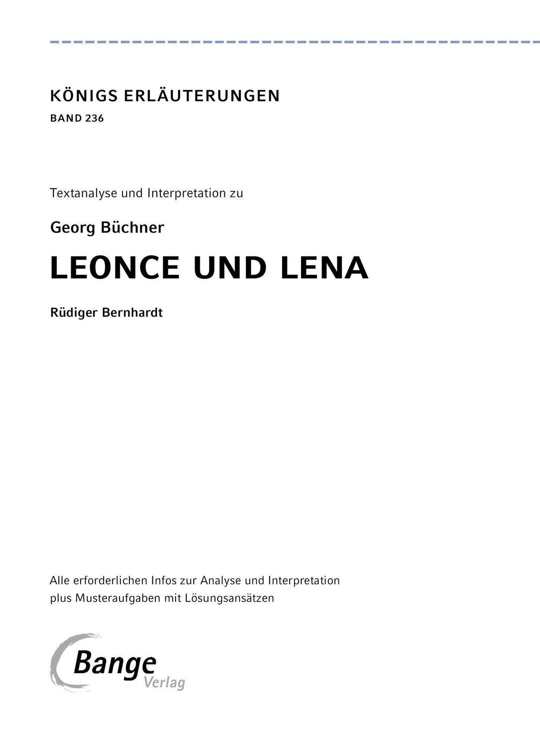 Bild: 9783804420670 | Leonce und Lena | Georg Büchner | Taschenbuch | Deutsch | 2022