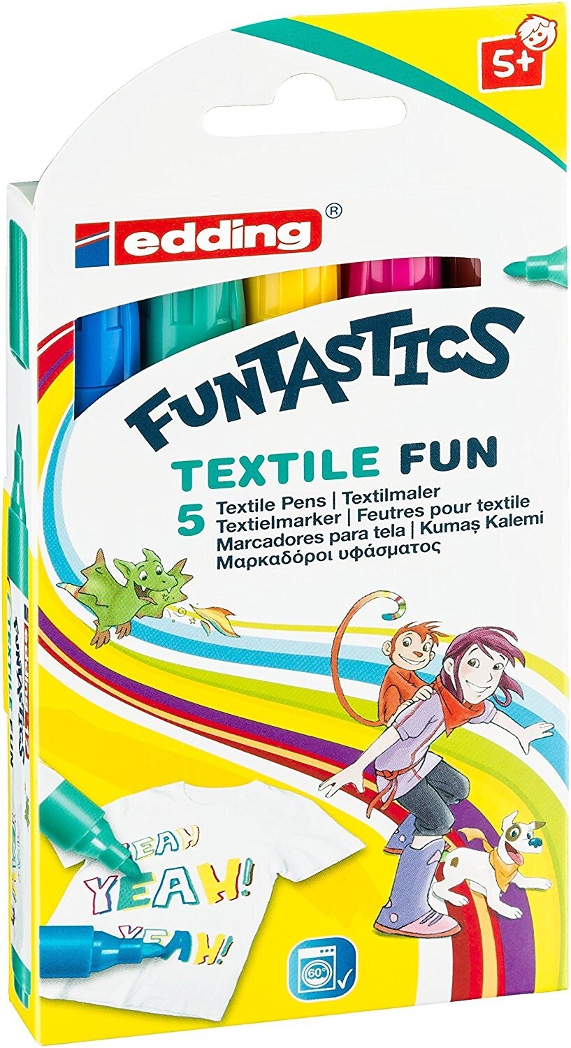 Cover: 4004764953912 | edding e-17 Textilmarker FUNTASTICS TEXTILE FUN 5er Set | Funtastics