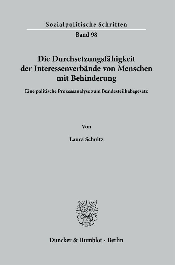 Cover: 9783428187829 | Die Durchsetzungsfähigkeit der Interessenverbände von Menschen mit...