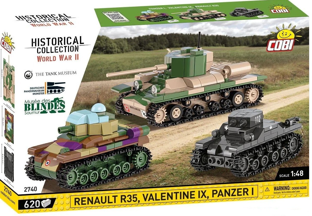 Cover: 5902251027407 | COBI Historical Collection 2740 - Renault R35, Valentine IX, Panzer...