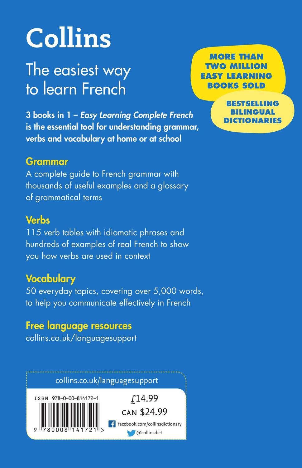 Rückseite: 9780008141721 | Easy Learning French Complete Grammar, Verbs and Vocabulary (3...