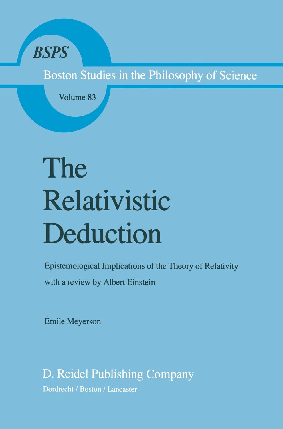 Cover: 9789401088053 | The Relativistic Deduction | Émile Meyerson | Taschenbuch | Paperback