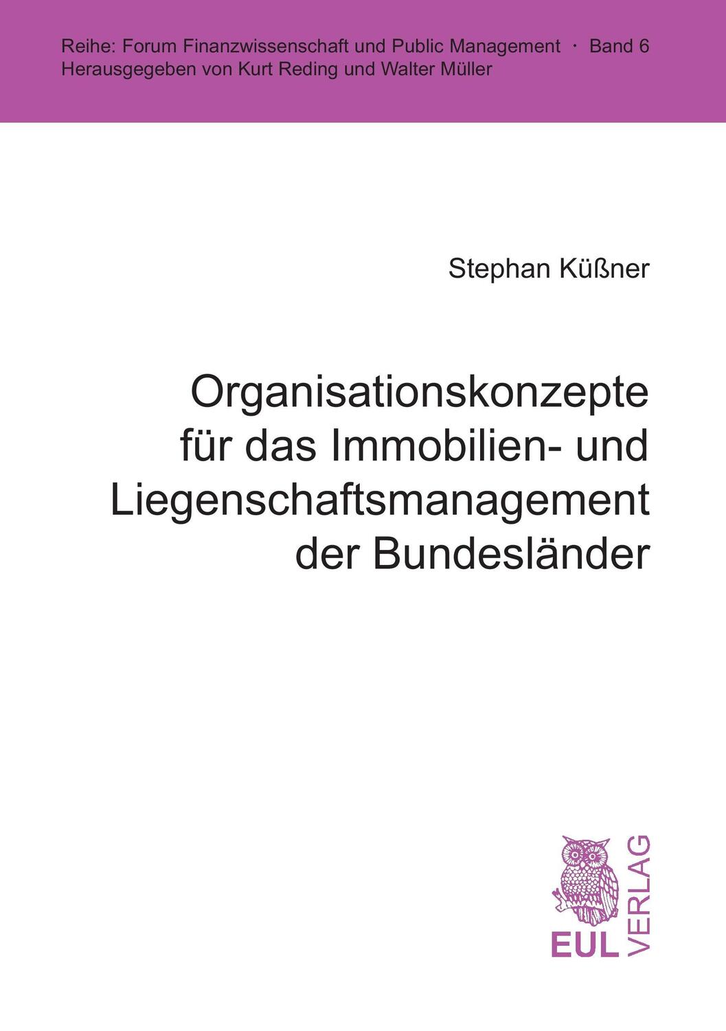 Cover: 9783899366150 | Organisationskonzepte für das Immobilien- und...