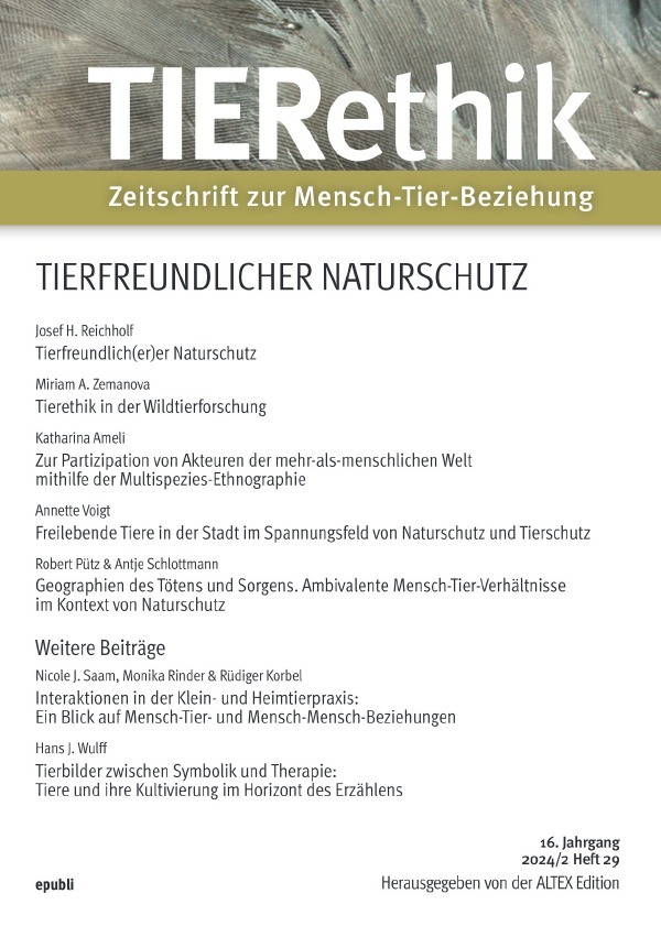 Cover: 9783818709495 | TIERethik (16. Jahrgang 2024/2) | Altex Edition | Taschenbuch | 212 S.