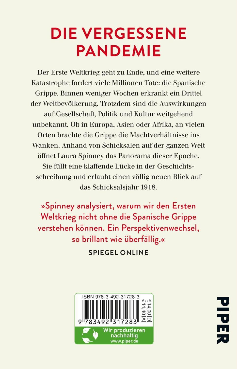 Rückseite: 9783492317283 | 1918 - Die Welt im Fieber | Laura Spinney | Taschenbuch | 384 S.