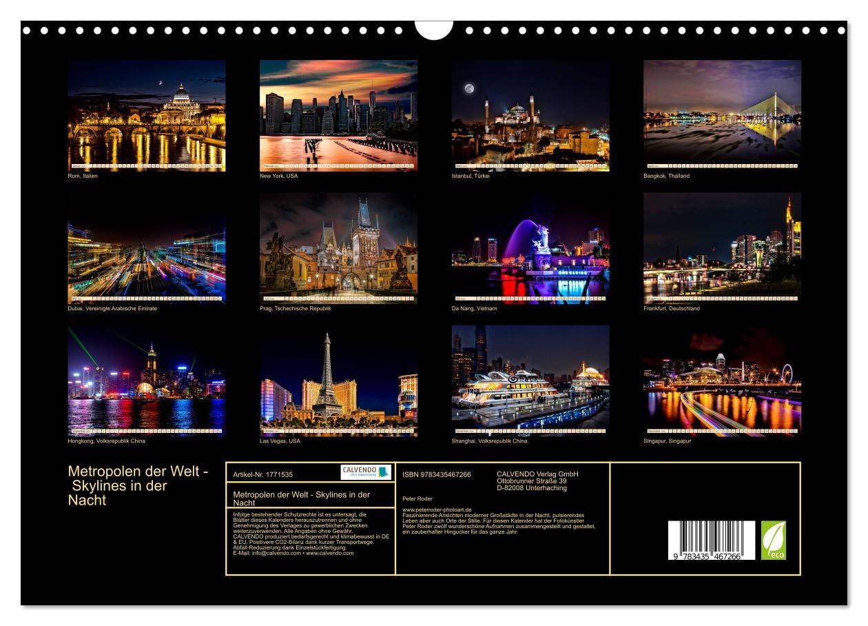 Bild: 9783435467266 | Metropolen der Welt - Skylines in der Nacht (Wandkalender 2025 DIN...