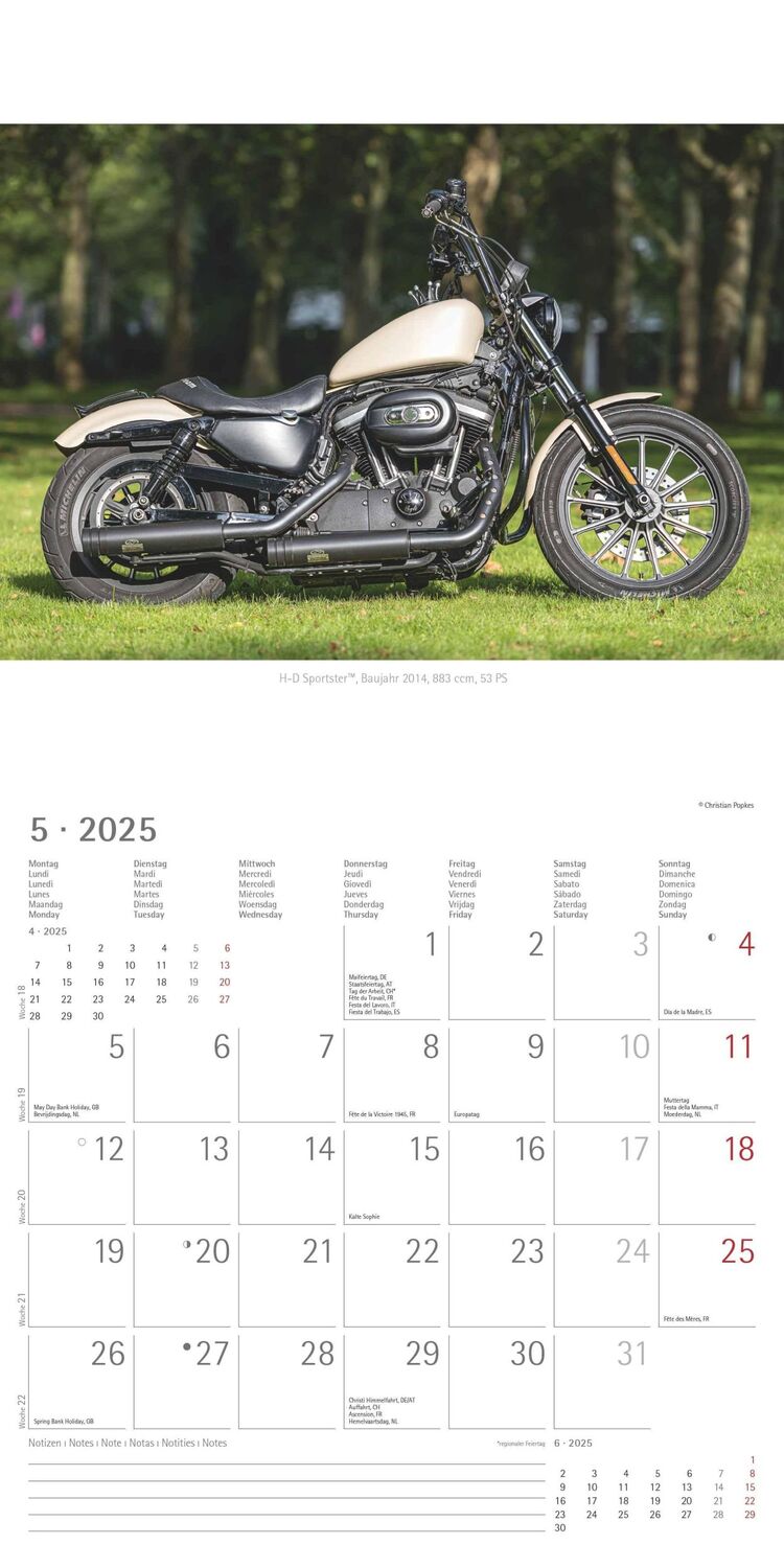 Bild: 4251732340940 | Harleys 2025 - Broschürenkalender 30x30 cm (30x60 geöffnet) -...