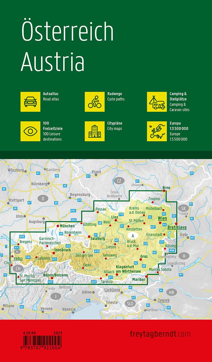 Rückseite: 9783707922004 | Österreich, Autoatlas 1:150.000, freytag &amp; berndt | freytag &amp; berndt