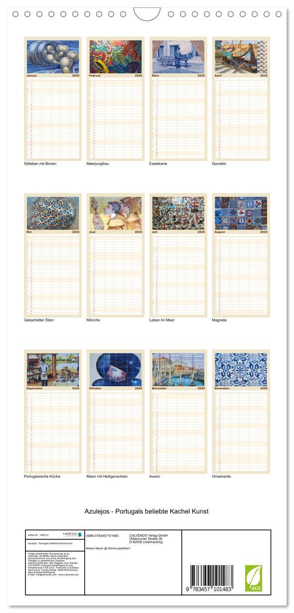 Bild: 9783457101483 | Familienplaner 2025 - Azulejos - Portugals beliebte Kachel Kunst...