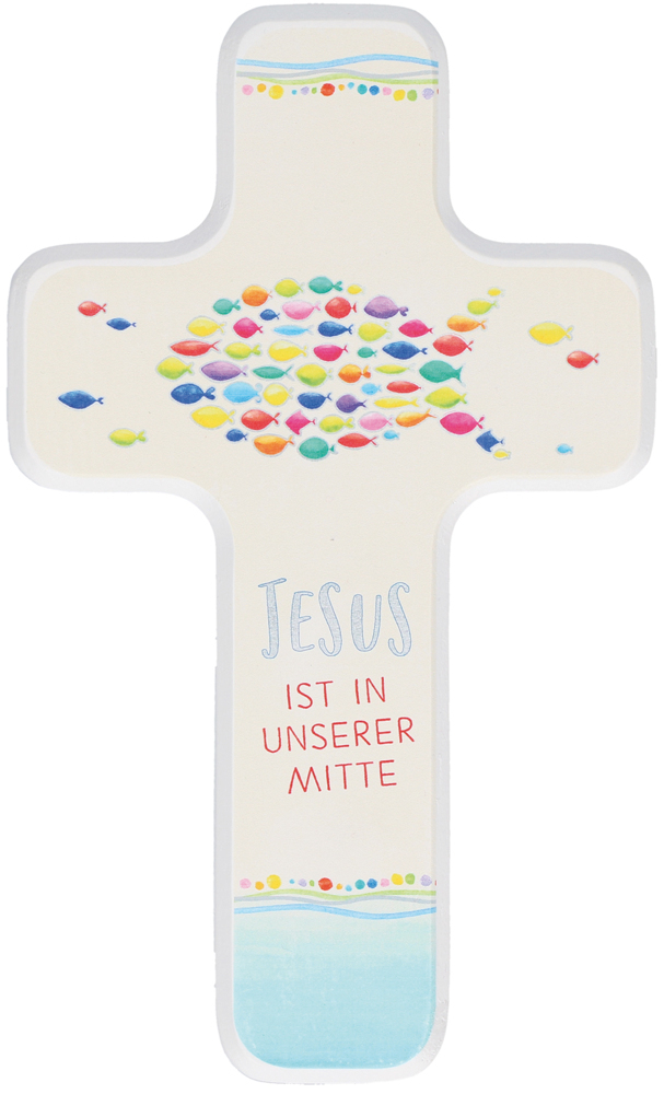 Cover: 4036526733166 | Jesus ist in unserer Mitte | Holzkreuz | Stück | farbig bedruckt