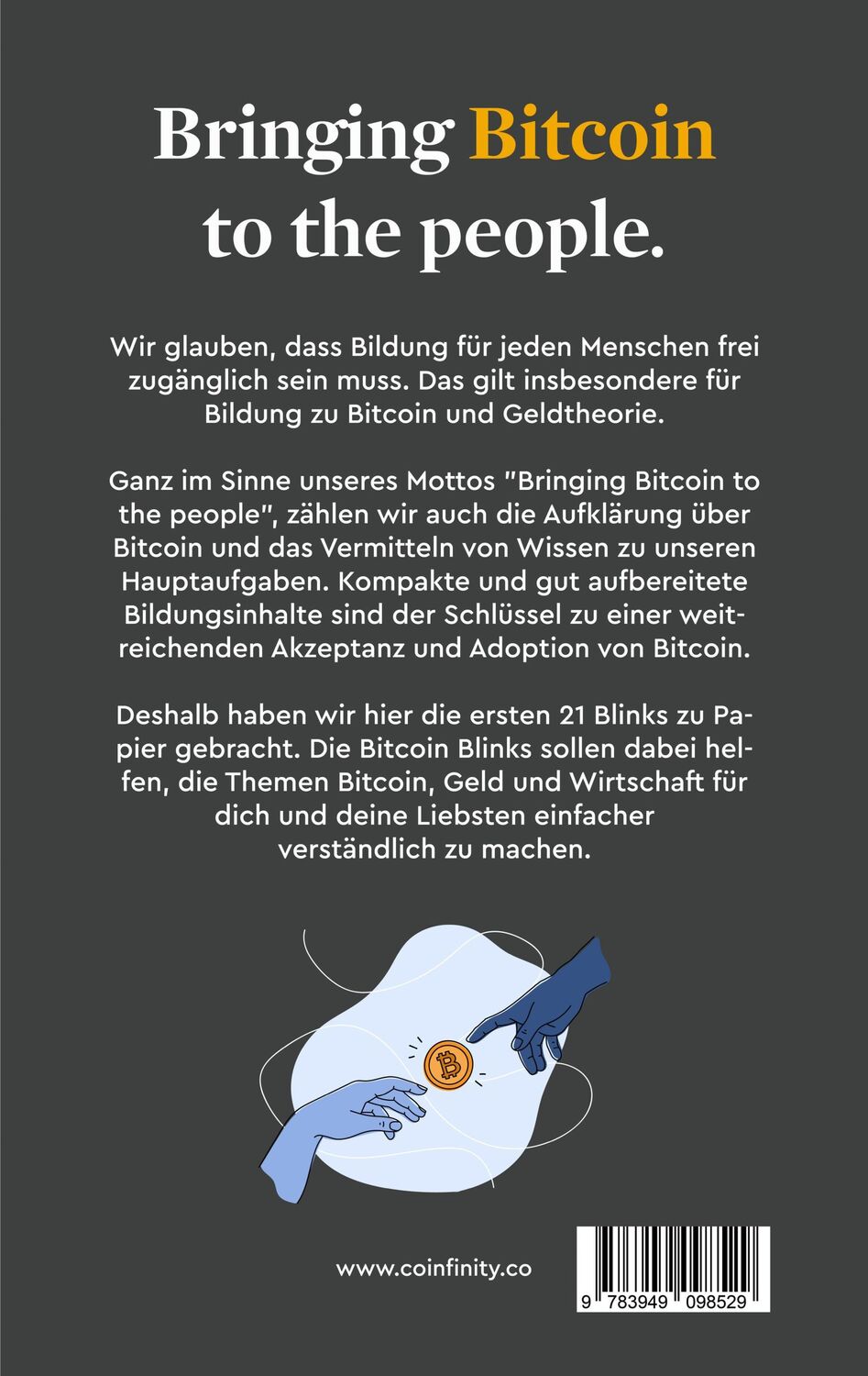 Rückseite: 9783949098529 | Coinfinity Bitcoin Blinks | Alles rund um Bitcoin auf einen Blink