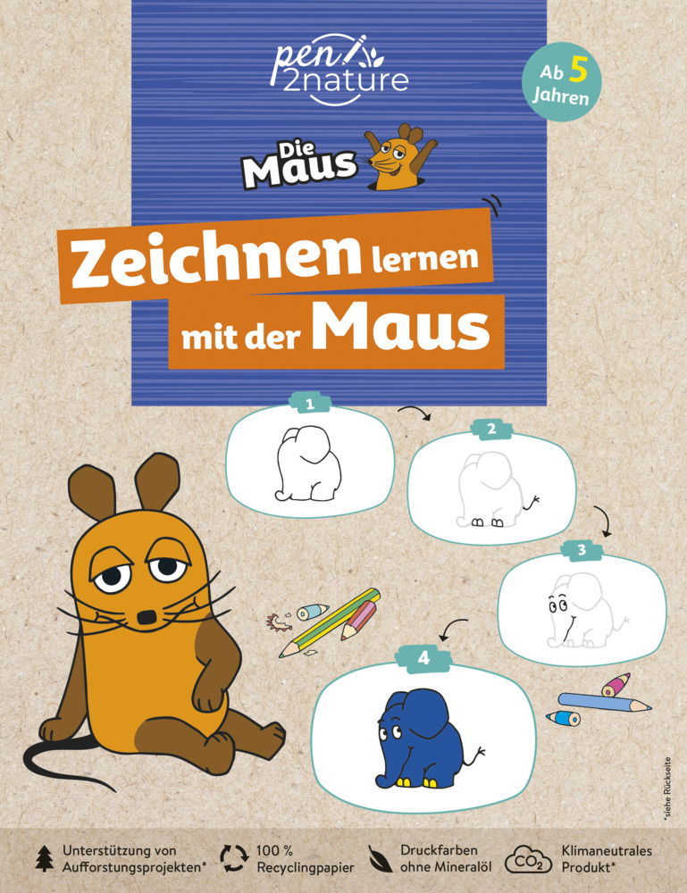 Cover: 9783987640544 | Zeichnen lernen mit der Maus. Zeichenschule für Kinder ab 5 Jahren