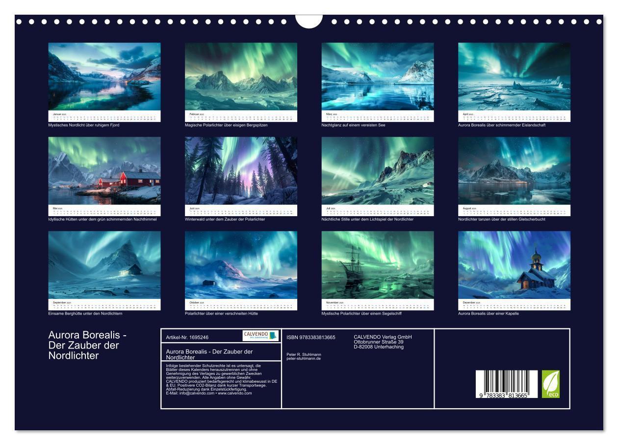 Bild: 9783383813665 | Aurora Borealis - Der Zauber der Nordlichter (Wandkalender 2025 DIN...