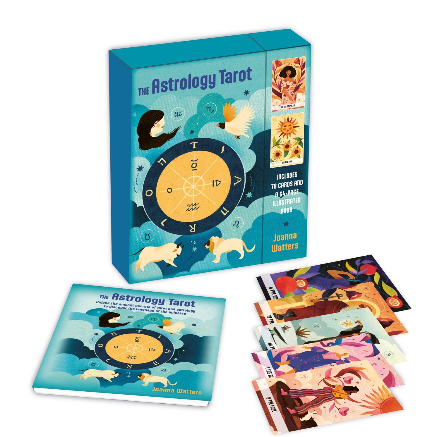 Cover: 9781800653450 | The Astrology Tarot | Includes 78 cards and a 64-page illustrated book