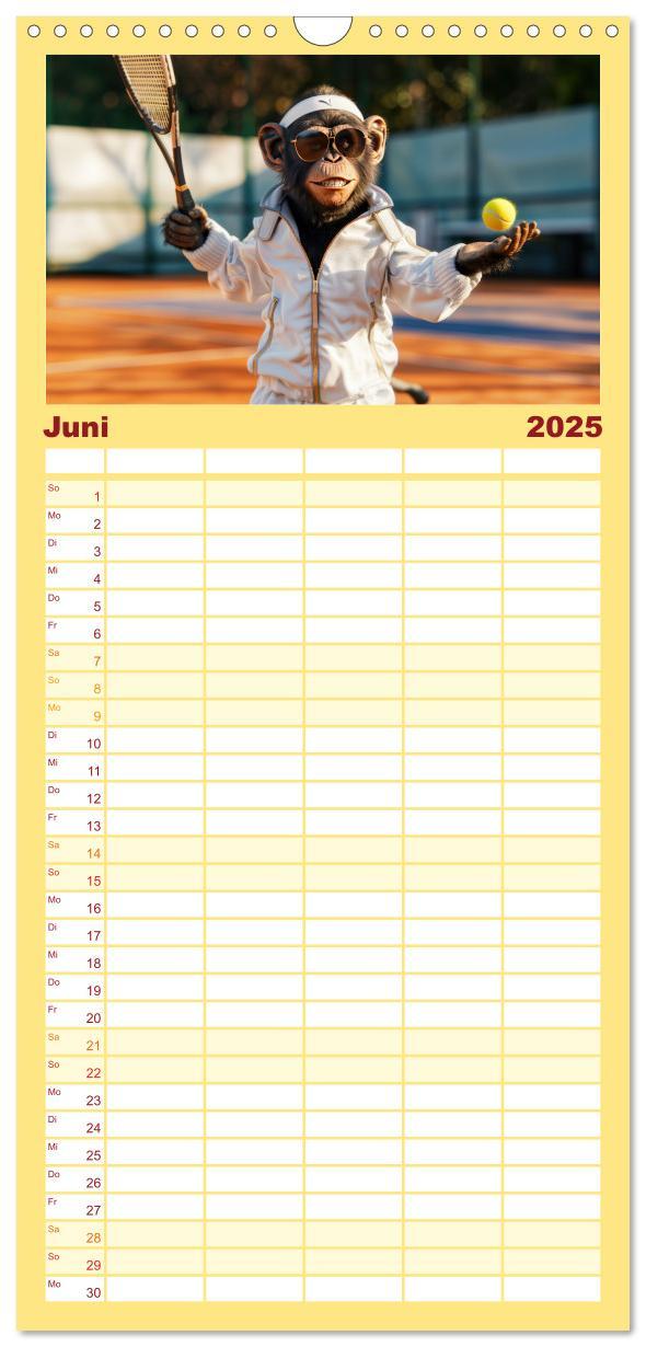 Bild: 9783457191767 | Familienplaner 2025 - Der tierisch lustige Tennis-Kalender mit 5...