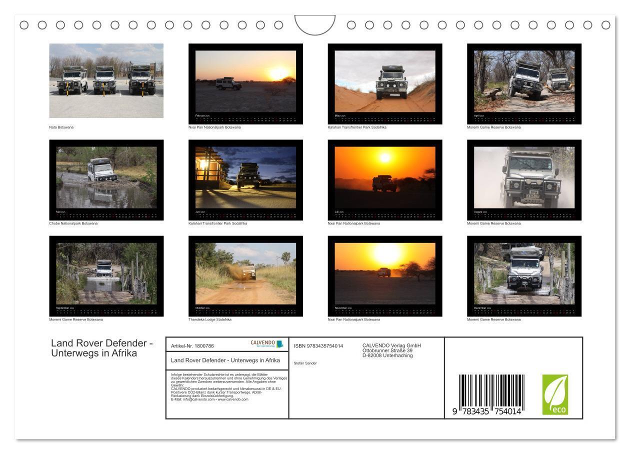 Bild: 9783435754014 | Land Rover Defender - Unterwegs in Afrika (Wandkalender 2025 DIN A4...